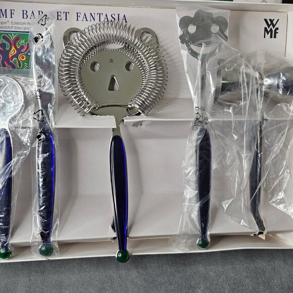 WMF CROMARGAN GERMAN fantasy FACES STAINLESS BAR SET - 5 PCS MATTEO THUN B1-34 - Picture 4 of 4